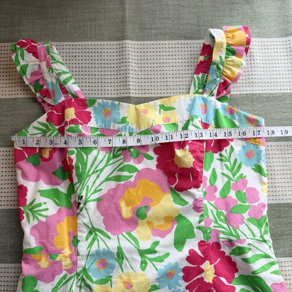 Lilly Pulitzer Floral Ants Dress Women’s 14 Ruffle Sleeve Sweetheart Colorful - Picture 7 of 13